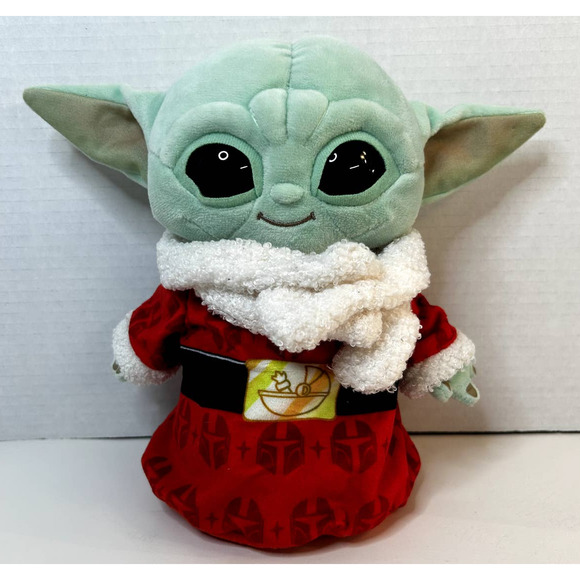NEW Star Wars The Mandalorian Baby Yoda Grogu Santa Christmas Holiday Plush 10" - Picture 2 of 11